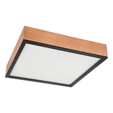 Ceiling light OAK SQUARE 4xE27/15W/230V 48x48 cm oak/black