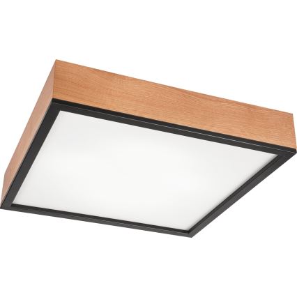 Ceiling light OAK SQUARE 4xE27/15W/230V 48x48 cm oak/black