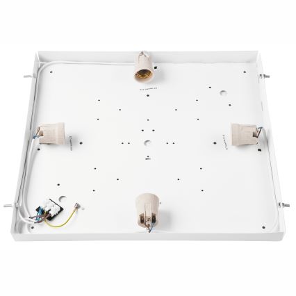 Ceiling light OAK SQUARE 4xE27/15W/230V 48x48 cm oak/black