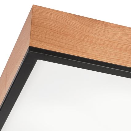Ceiling light OAK SQUARE 4xE27/15W/230V 48x48 cm oak/black