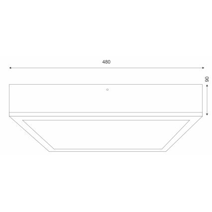 Ceiling light OAK SQUARE 4xE27/15W/230V 48x48 cm oak/black