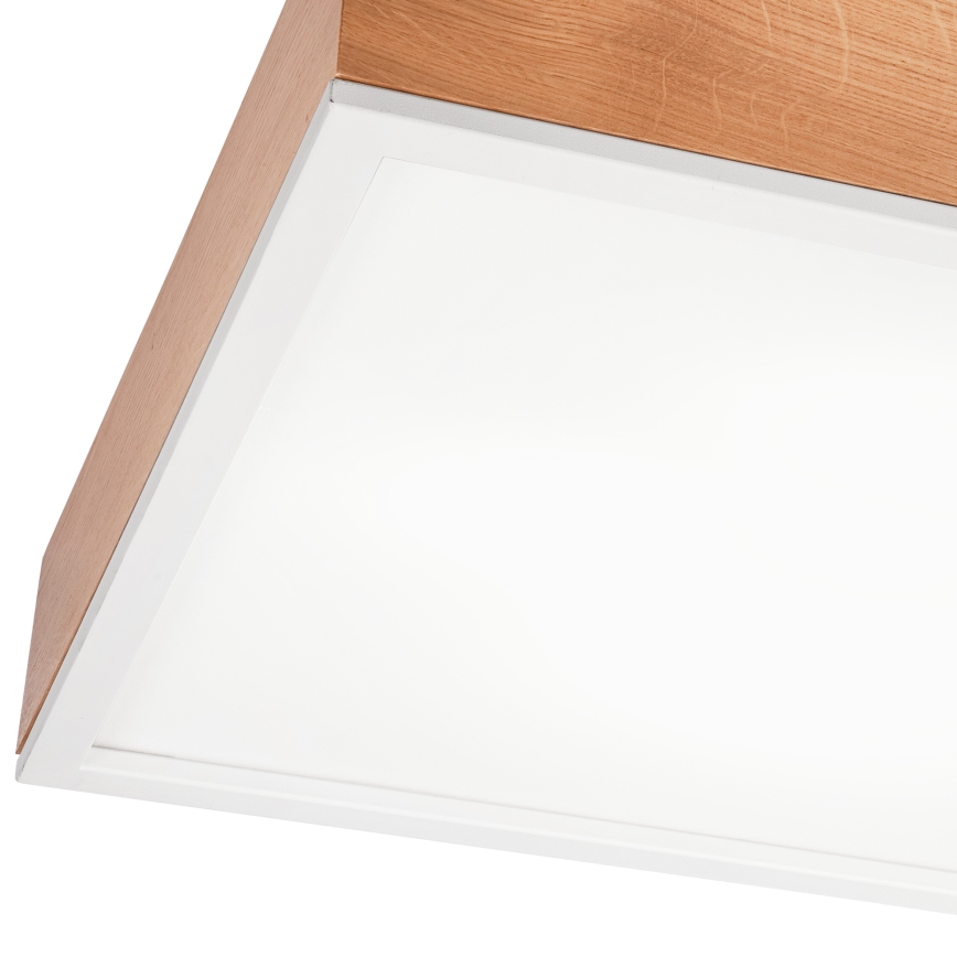 Ceiling light OAK SQUARE 4xE27/15W/230V 48x48 cm oak/white