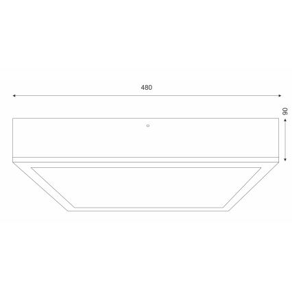 Ceiling light OAK SQUARE 4xE27/15W/230V 48x48 cm oak/white