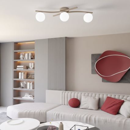 Ceiling light OPUS 3xE14/10W/230V beige/white