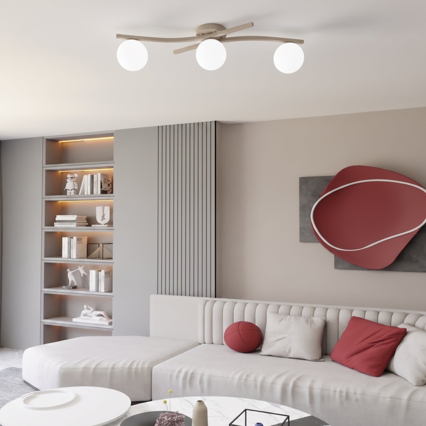 Ceiling light OPUS 3xE14/10W/230V beige/white