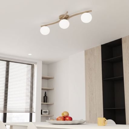 Ceiling light OPUS 3xE14/10W/230V beige/white