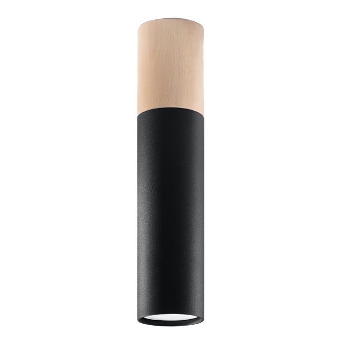 Ceiling light PABLO 1xGU10/40W/230V black/beech