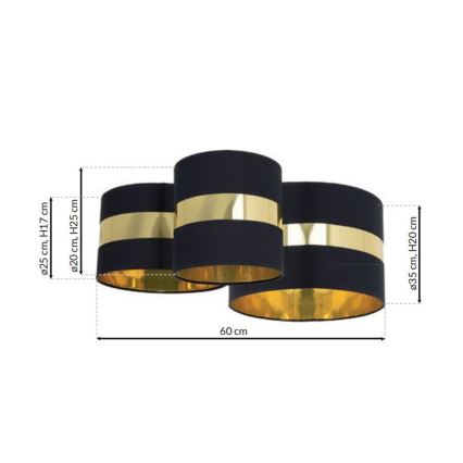 Ceiling light PALMIRA 3xE27/60W/230V