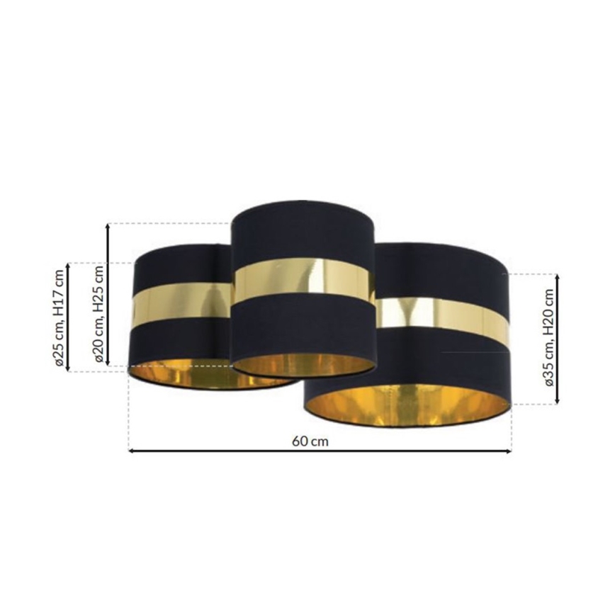 Ceiling light PALMIRA 3xE27/60W/230V