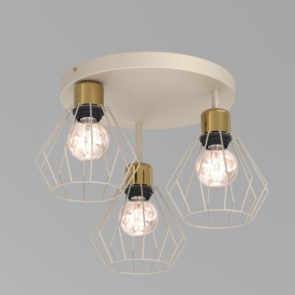 Ceiling light PARKLA 3xE27/15W/230V beige/gold