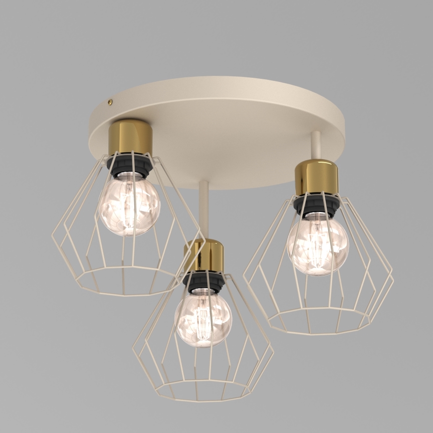 Ceiling light PARKLA 3xE27/15W/230V beige/gold
