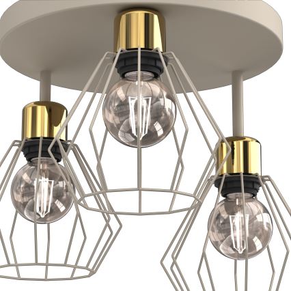 Ceiling light PARKLA 3xE27/15W/230V beige/gold