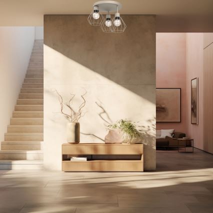 Ceiling light PARKLA 3xE27/15W/230V beige