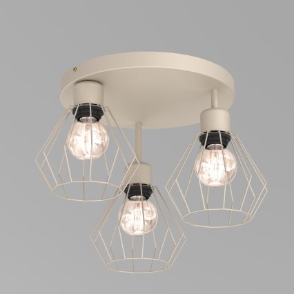 Ceiling light PARKLA 3xE27/15W/230V beige