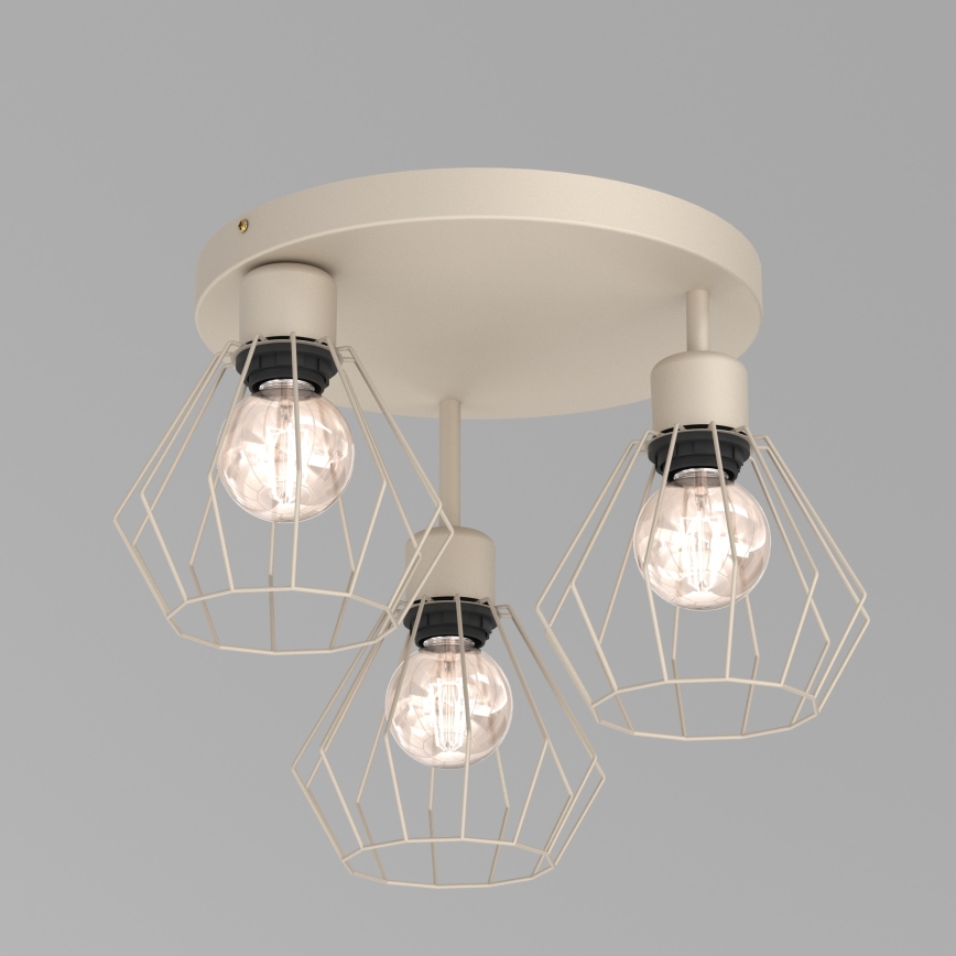 Ceiling light PARKLA 3xE27/15W/230V beige