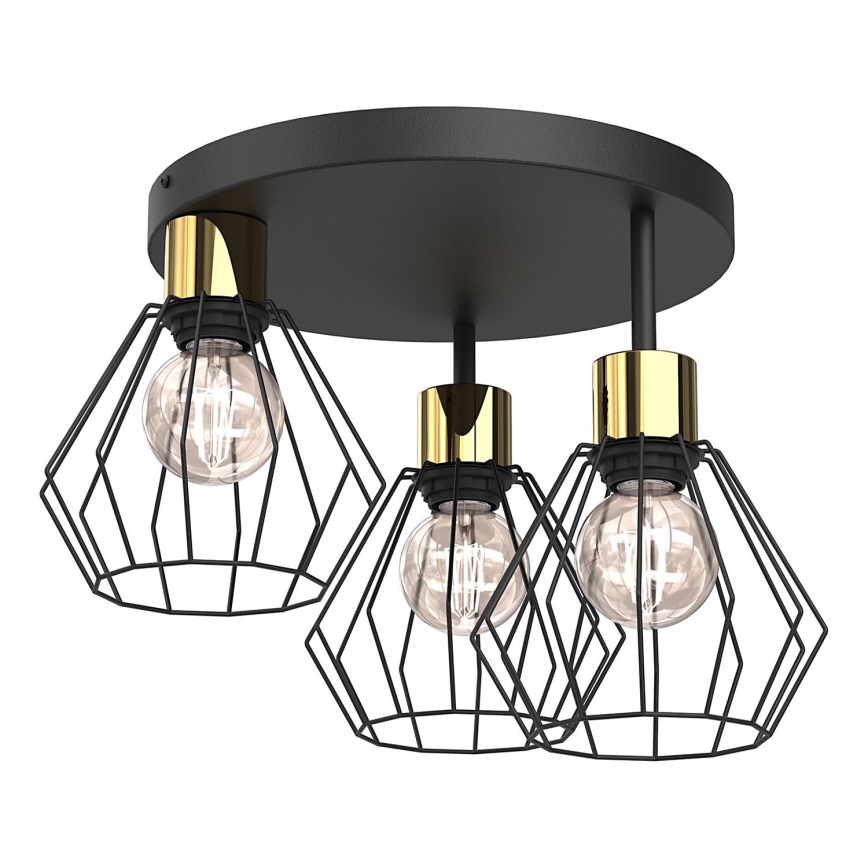 Ceiling light PARKLA 3xE27/15W/230V black/gold