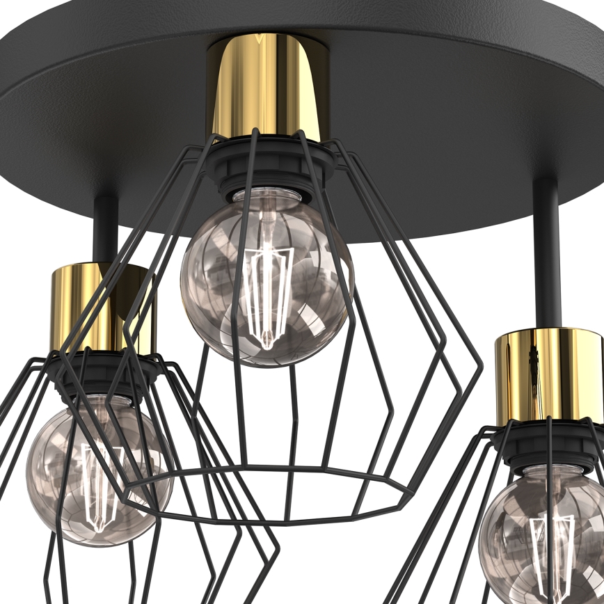 Ceiling light PARKLA 3xE27/15W/230V black/gold