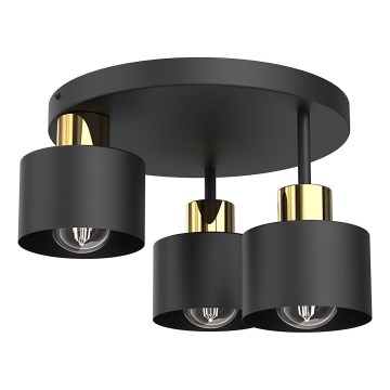 Ceiling light PARKLA 3xE27/15W/230V black/gold