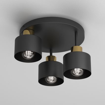 Ceiling light PARKLA 3xE27/15W/230V black/gold