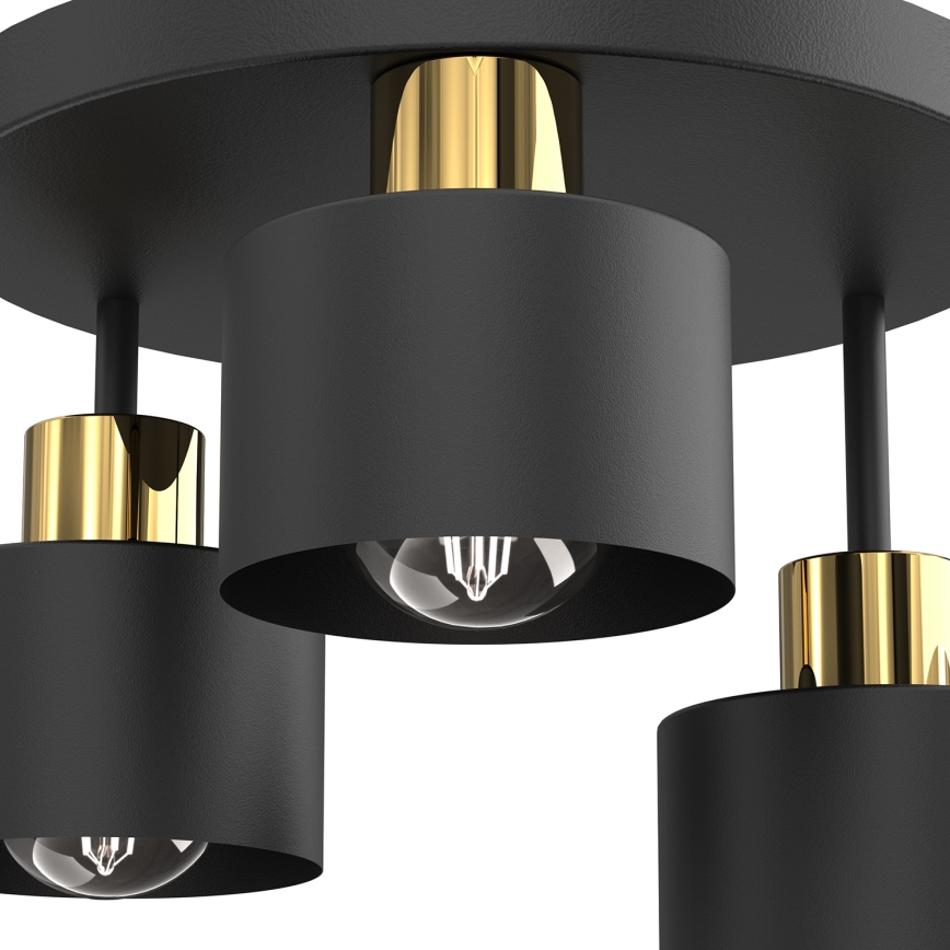 Ceiling light PARKLA 3xE27/15W/230V black/gold