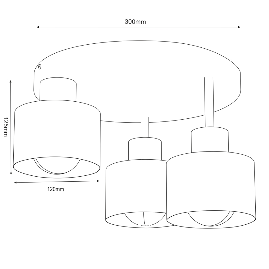 Ceiling light PARKLA 3xE27/15W/230V black
