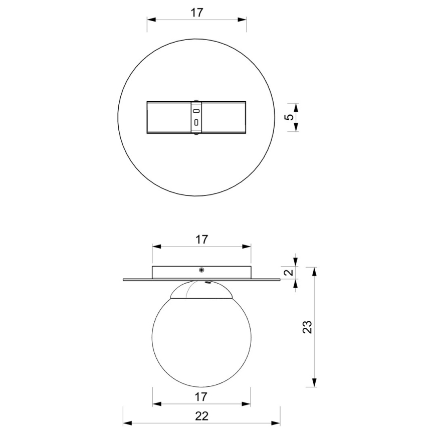 Ceiling light PLATO 1xE14/40W/230V d. 22 cm