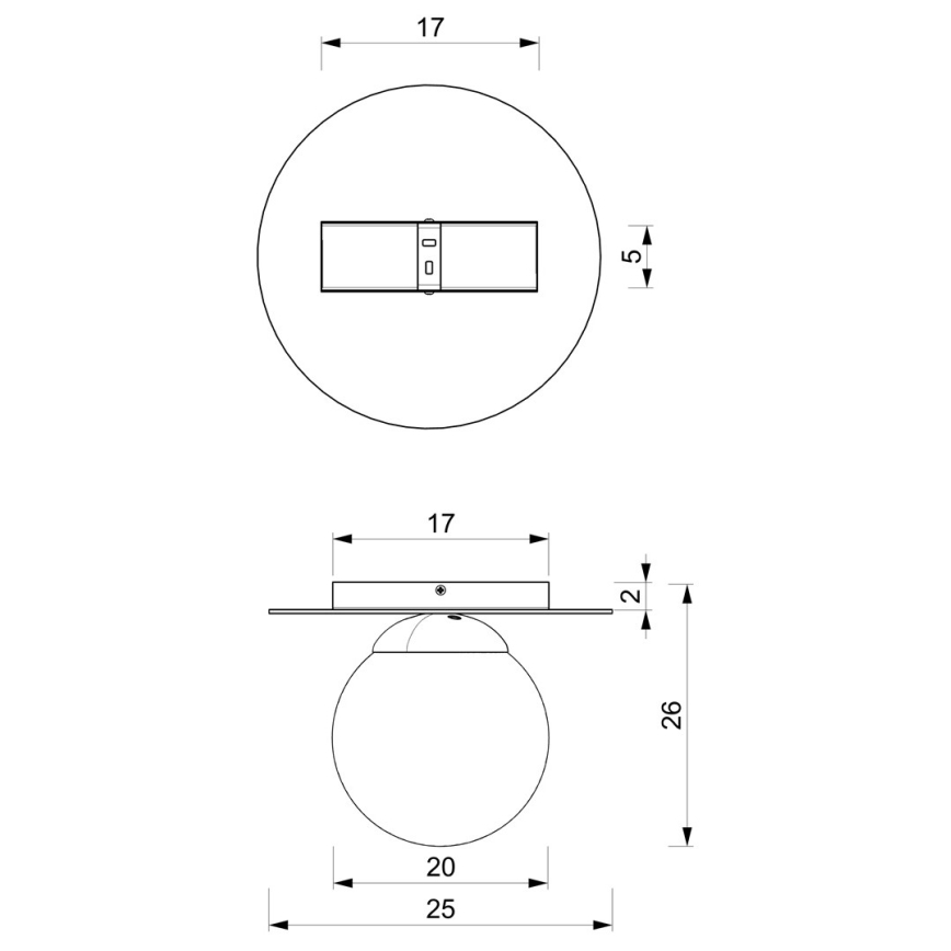 Ceiling light PLATO 1xE14/40W/230V d. 25 cm