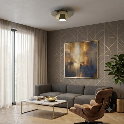 Ceiling light PLATO 1xE27/15W/230V Ø 38 cm bronze/gold