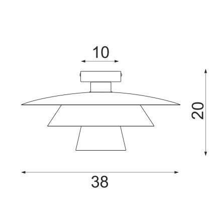 Ceiling light PLATO 1xE27/15W/230V Ø 38 cm white