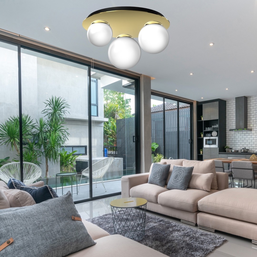 Ceiling light PLATO 2xE14/40W/230V + 1xE27/60W/230V