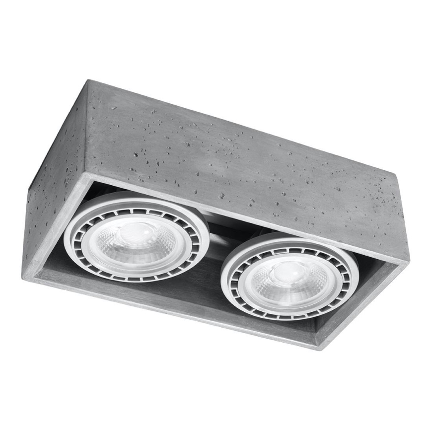 Ceiling light QUATRO AR111 2xGU10/40W/230V concrete