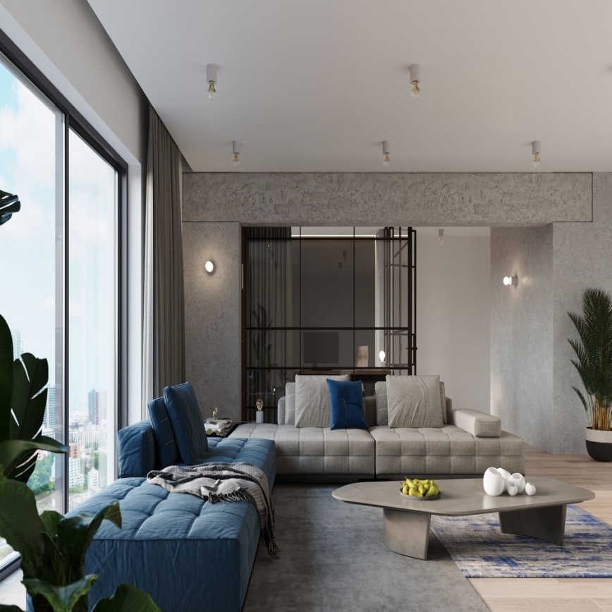 Ceiling light SALGADO 1xE27/60W/230V concrete
