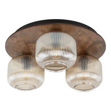 Ceiling light SALVIA 3xE14/10W/230V Ø 40 cm brown/smoky brown