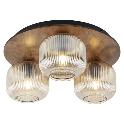 Ceiling light SALVIA 3xE14/10W/230V Ø 40 cm brown/smoky brown