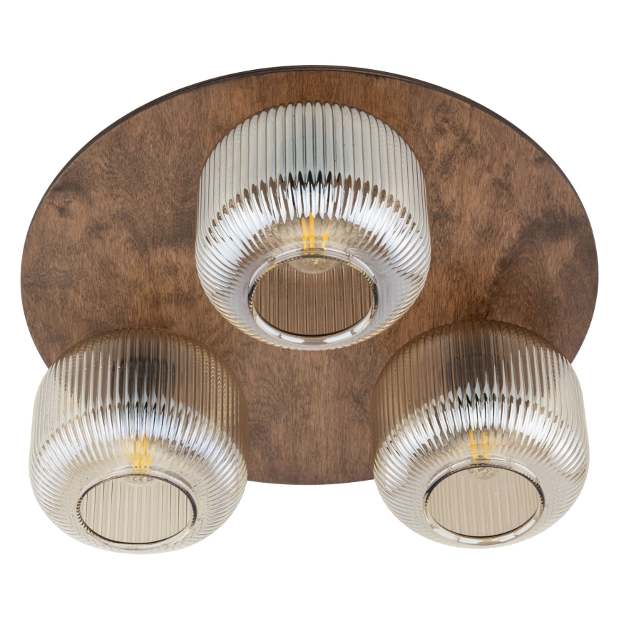 Ceiling light SALVIA 3xE14/10W/230V Ø 40 cm brown/smoky brown