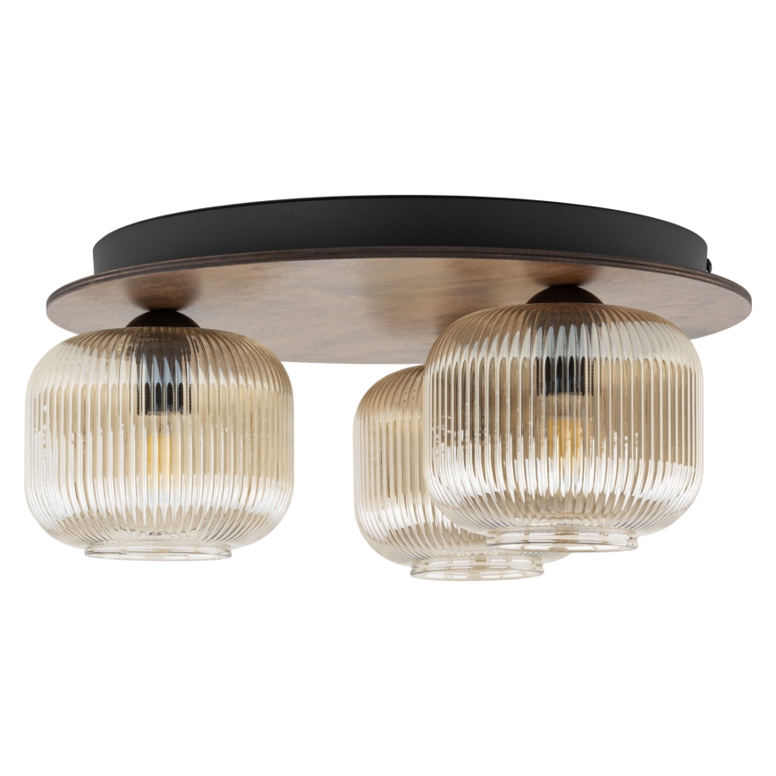 Ceiling light SALVIA 3xE14/10W/230V Ø 40 cm brown/smoky brown