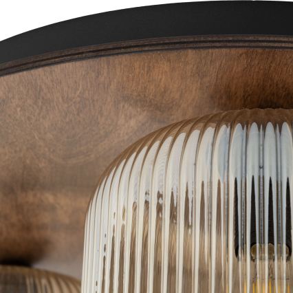 Ceiling light SALVIA 3xE14/10W/230V Ø 40 cm brown/smoky brown