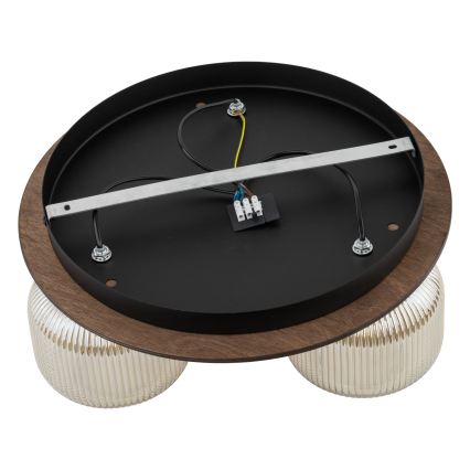 Ceiling light SALVIA 3xE14/10W/230V Ø 40 cm brown/smoky brown