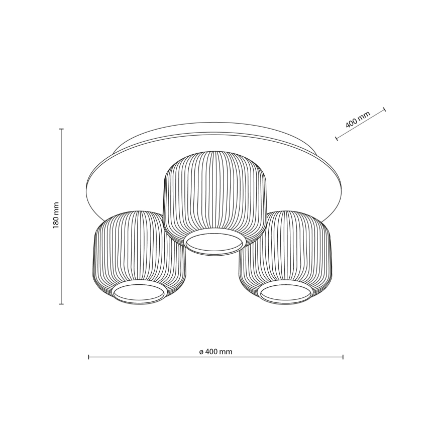 Ceiling light SALVIA 3xE14/10W/230V Ø 40 cm brown/smoky brown