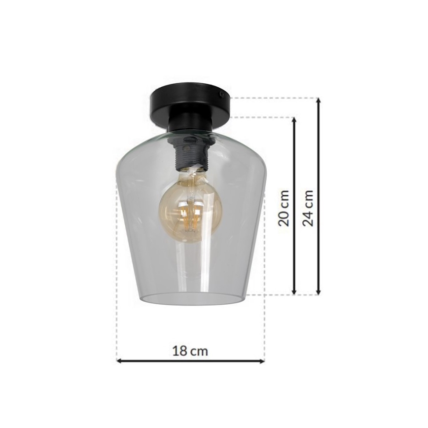 Ceiling light SANTIAGO 1xE27/60W/230V clear