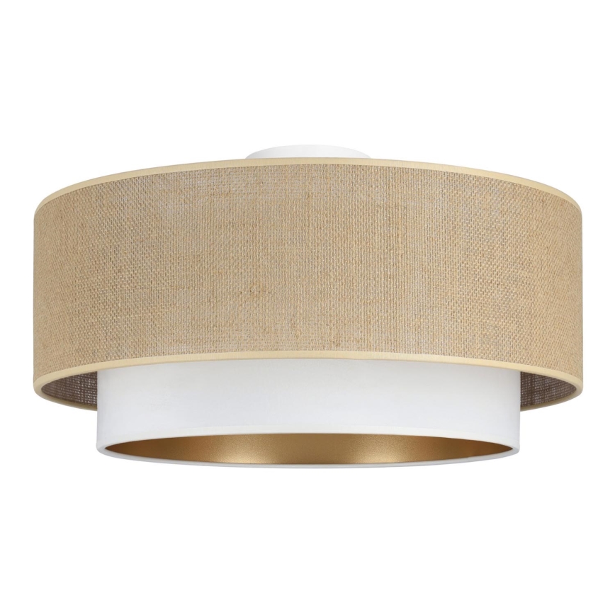 Ceiling light SARTA 1xE27/60W/230V, 45 cm diameter, white/jute