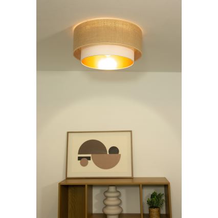 Ceiling light SARTA 1xE27/60W/230V, 45 cm diameter, white/jute