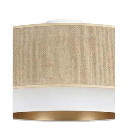 Ceiling light SARTA 1xE27/60W/230V, 45 cm diameter, white/jute