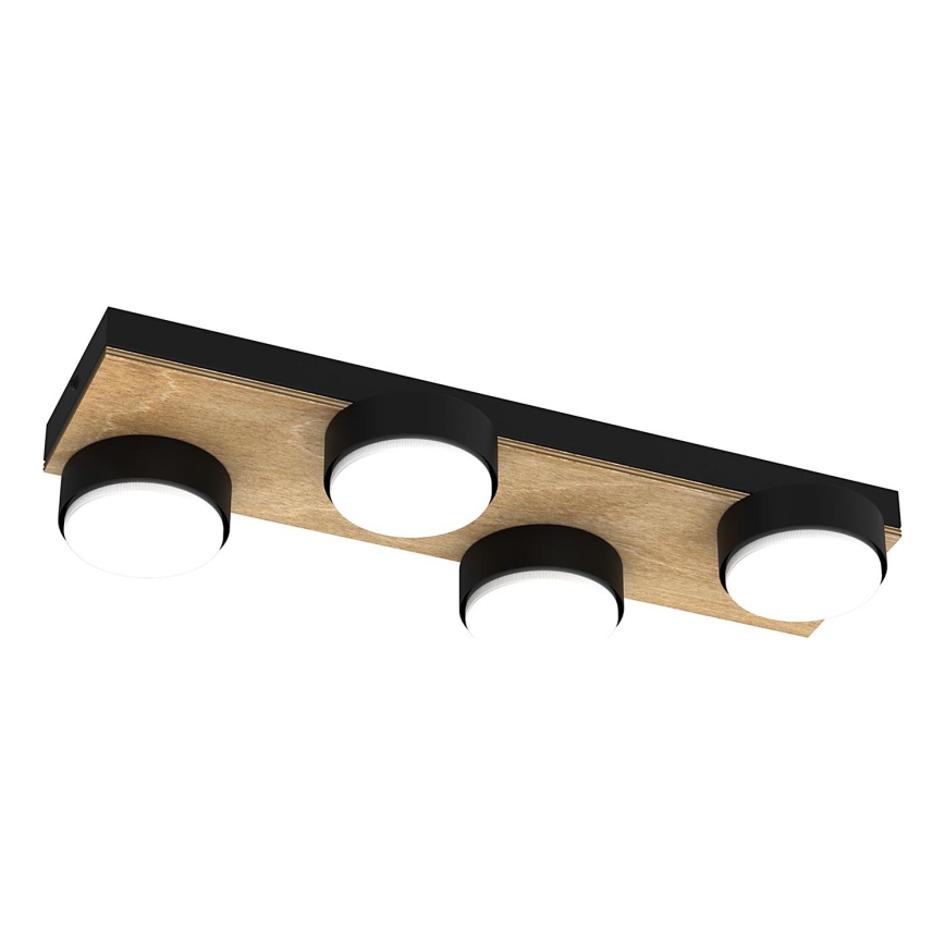 Ceiling light SEMA 4xGX53/15W/230V black/brown/oak