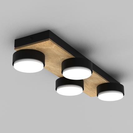 Ceiling light SEMA 4xGX53/15W/230V black/brown/oak