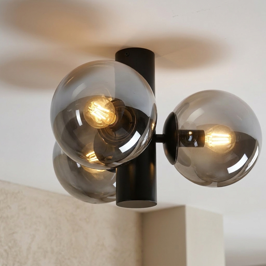 Ceiling light SFERIO 3xE14/5W/230V black/smoked black