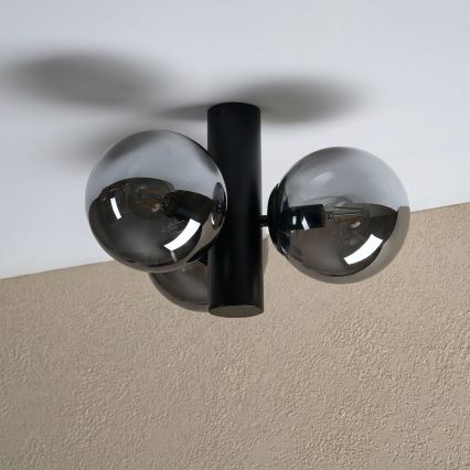 Ceiling light SFERIO 3xE14/5W/230V black/smoked black