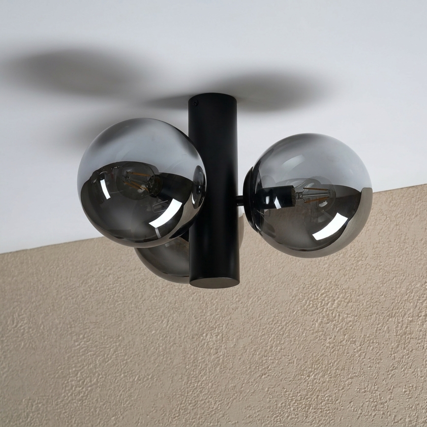 Ceiling light SFERIO 3xE14/5W/230V black/smoked black