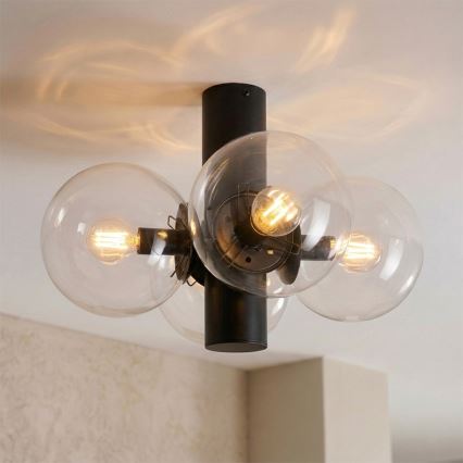Ceiling light SFERIO 4xE14/5W/230V black/clear