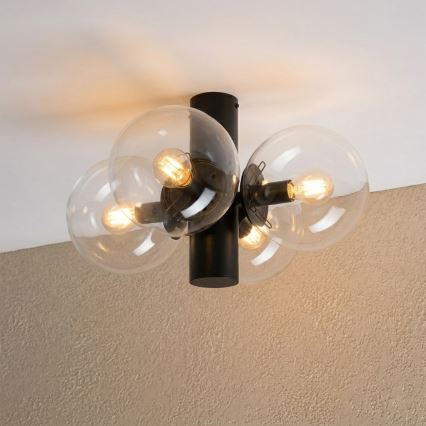 Ceiling light SFERIO 4xE14/5W/230V black/clear